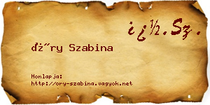 Őry Szabina névjegykártya