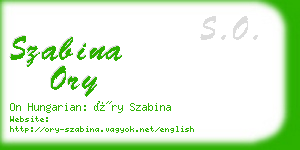szabina ory business card